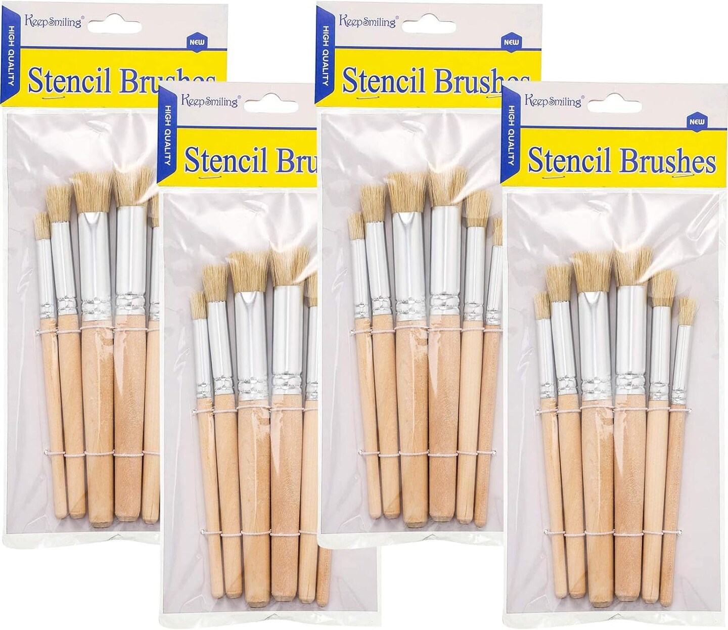 Wooden Stencil Brushes Natural Stencil Bristle Brushes Dome Art