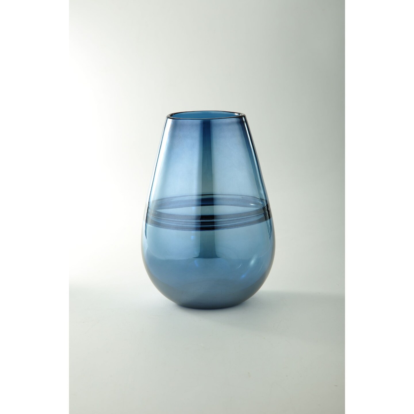 CC Home Furnishings 11&#x22; Blue Glass Flower Vase Tabletop Decoration