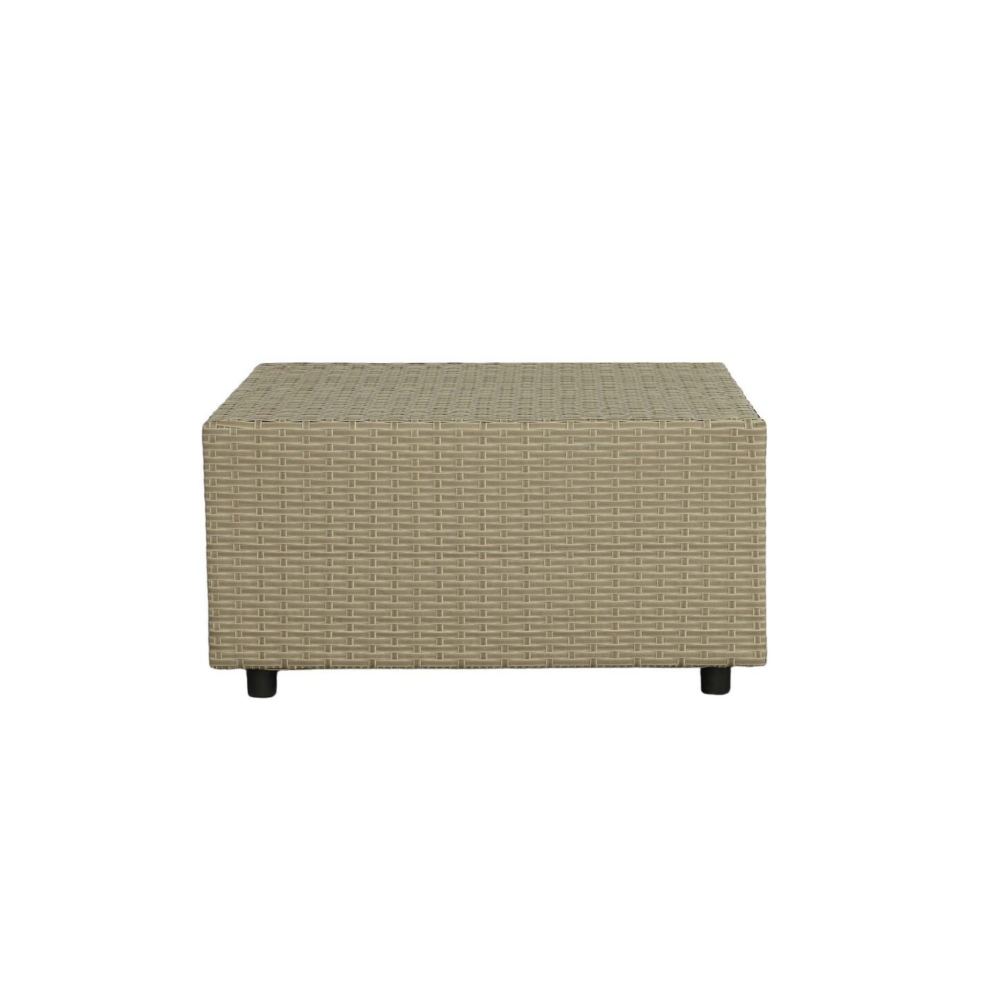 Contemporary Home Living Braided Hand Woven Square Cocktail Table - 35&#x22; - Brown