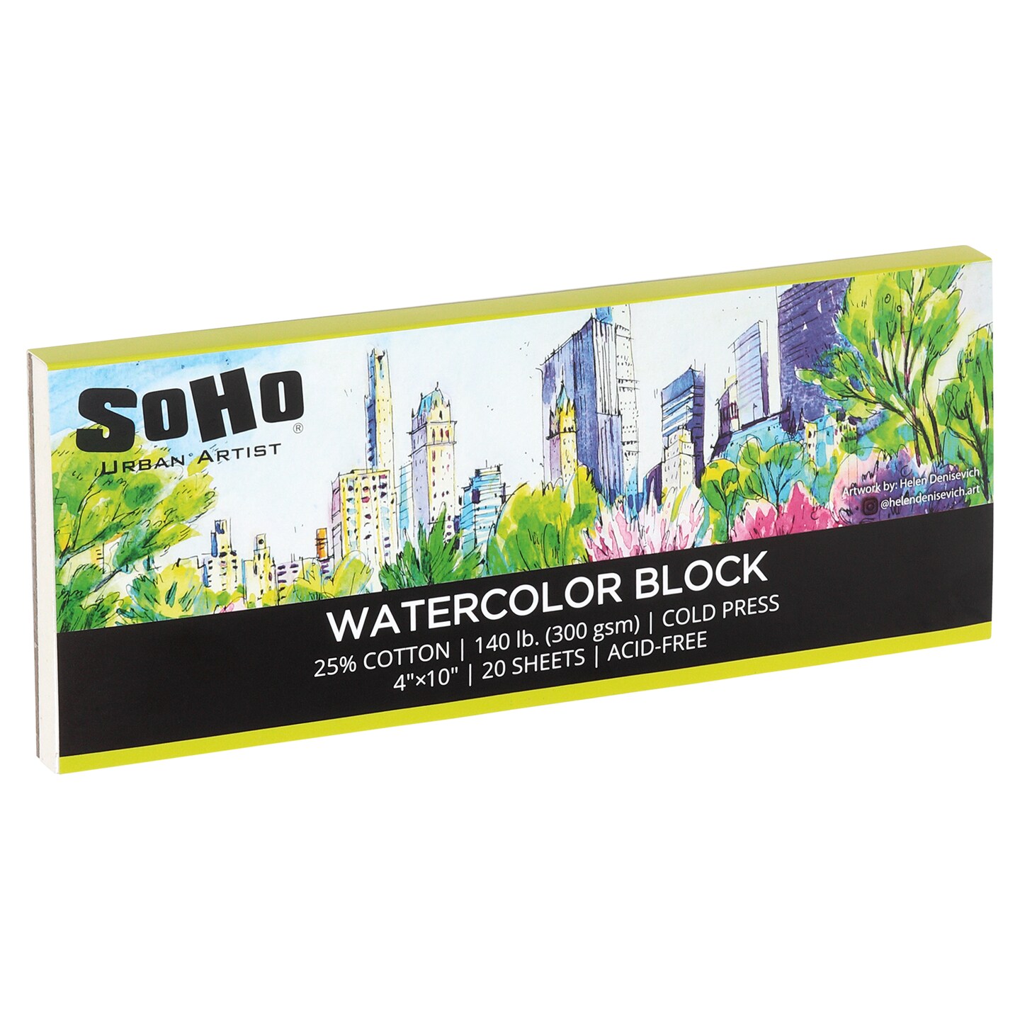SoHo Urban Artist Watercolor Blocks - 140lb Cold Press, Professional, Sustainable, Acid-Free