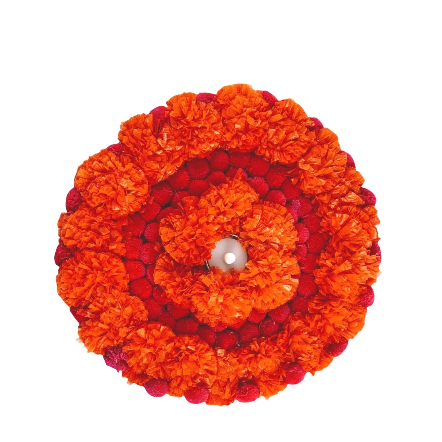 Mat Rangoli Diwali Decor Set Artificial Marigold Flowers Housewarming Best Indian Return Gift Item Pooja Day Of The Dead Dia De Los Muertos