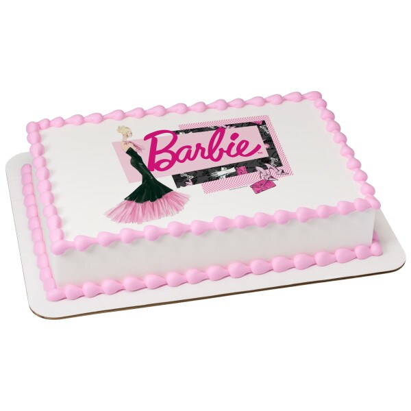 Barbie&#x2122; Forever Glam Edible Cake Topper Image - 1/4 Sheet