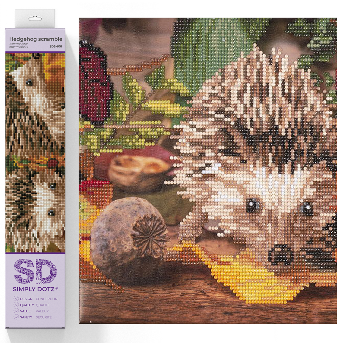 Diamond Dotz Hedgehog scramble Diamond Painting Kits for Adults - Diamond Art Kits a Relaxing Creative Craft Kit with Dotz Gems 9.8x24.4