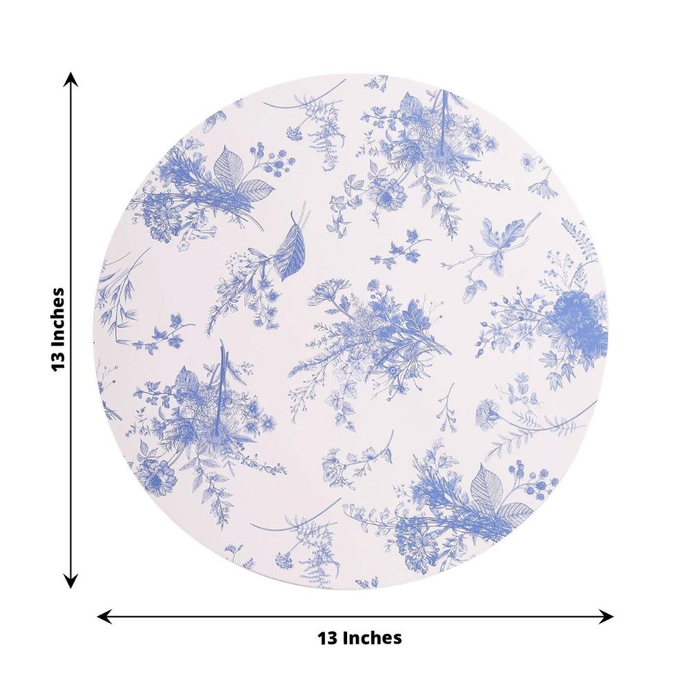 6 Floral Design Disposable Paper Charger Plates