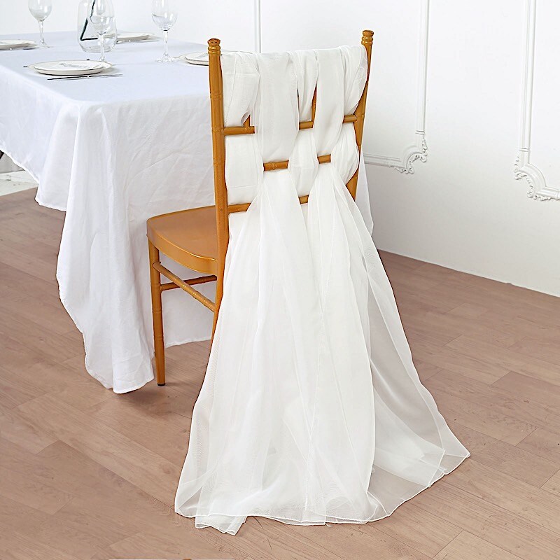 Extra Wide Premium Chiffon Chair Sashes Wedding Party Decor