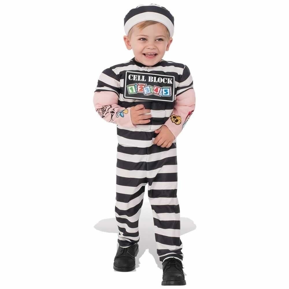 Rubies Lil Prisoner Costume Striped Jailbird Outfit Kids Size S 4 6 Model 510335