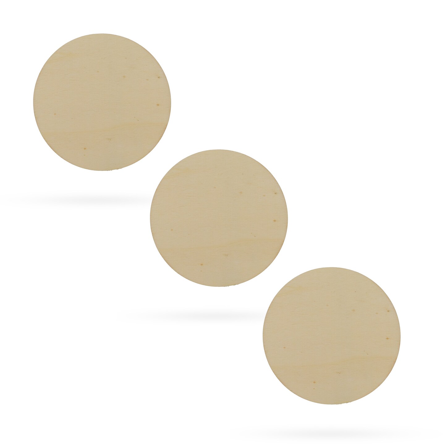 3 Circles Unfinished Wooden Shapes Craft Cutouts DIY Unpainted 3D Plaques 4 Inches