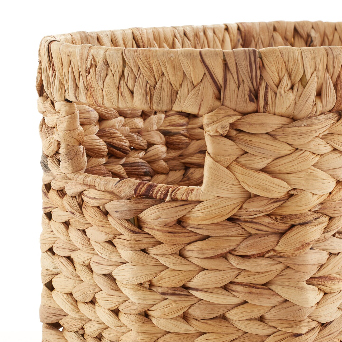 Casafield Woven Magazine Holder with Handles - Seagrass Water Hyacinth Storage Basket for Bathroom, Living Room, Home Office