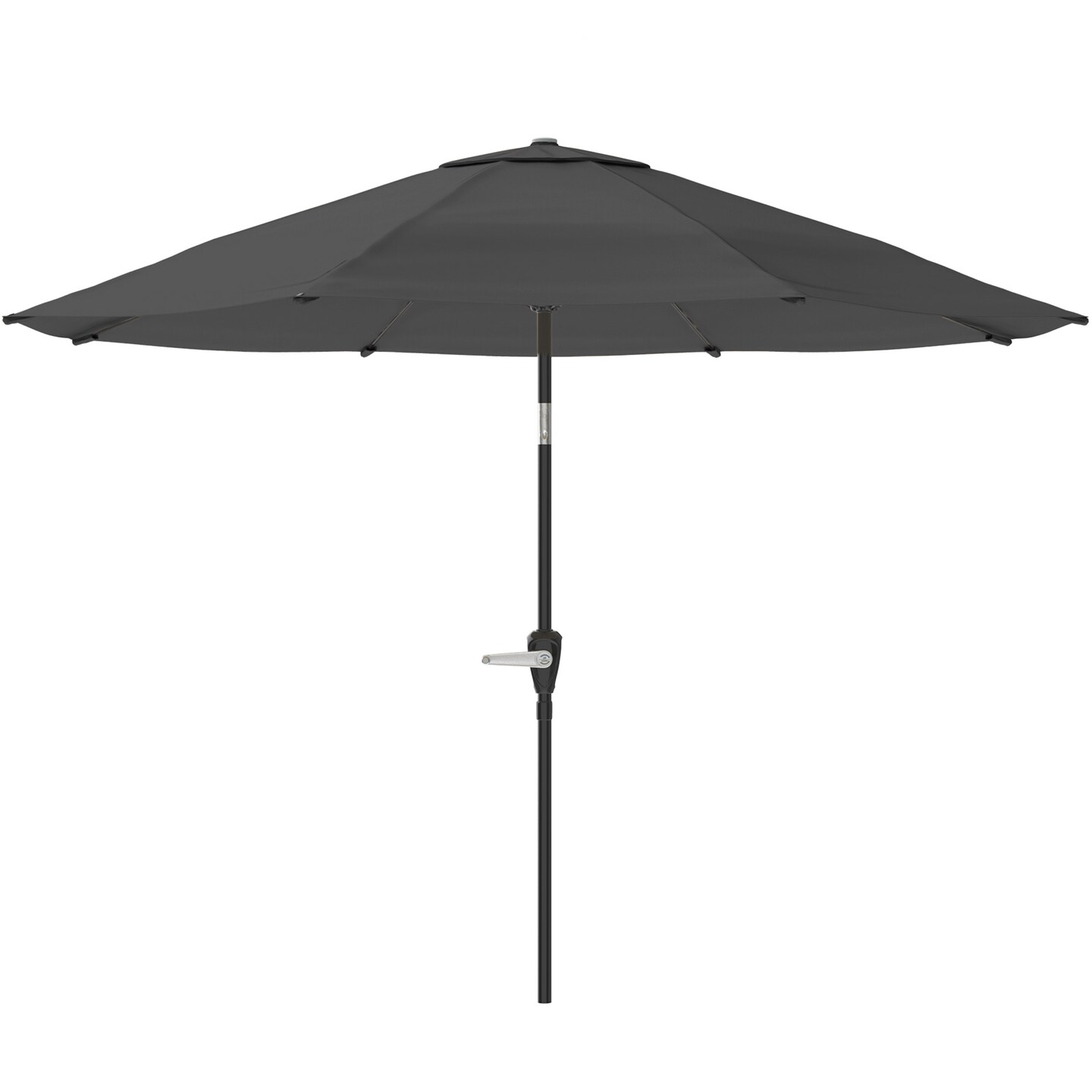 Pure Garden 10Ft Patio Umbrella Auto Tilt Gray Easy Crank Vented Canopy