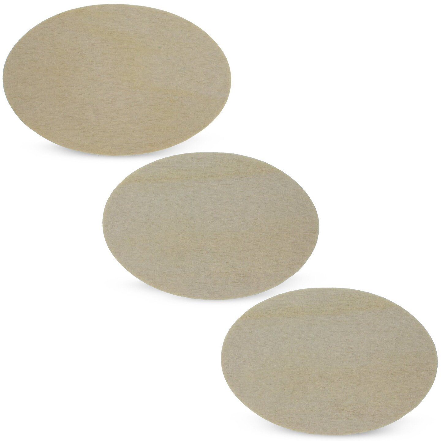 3 Unfinished Wooden Ovals Shapes Cutouts DIY Crafts 4.3 Inches