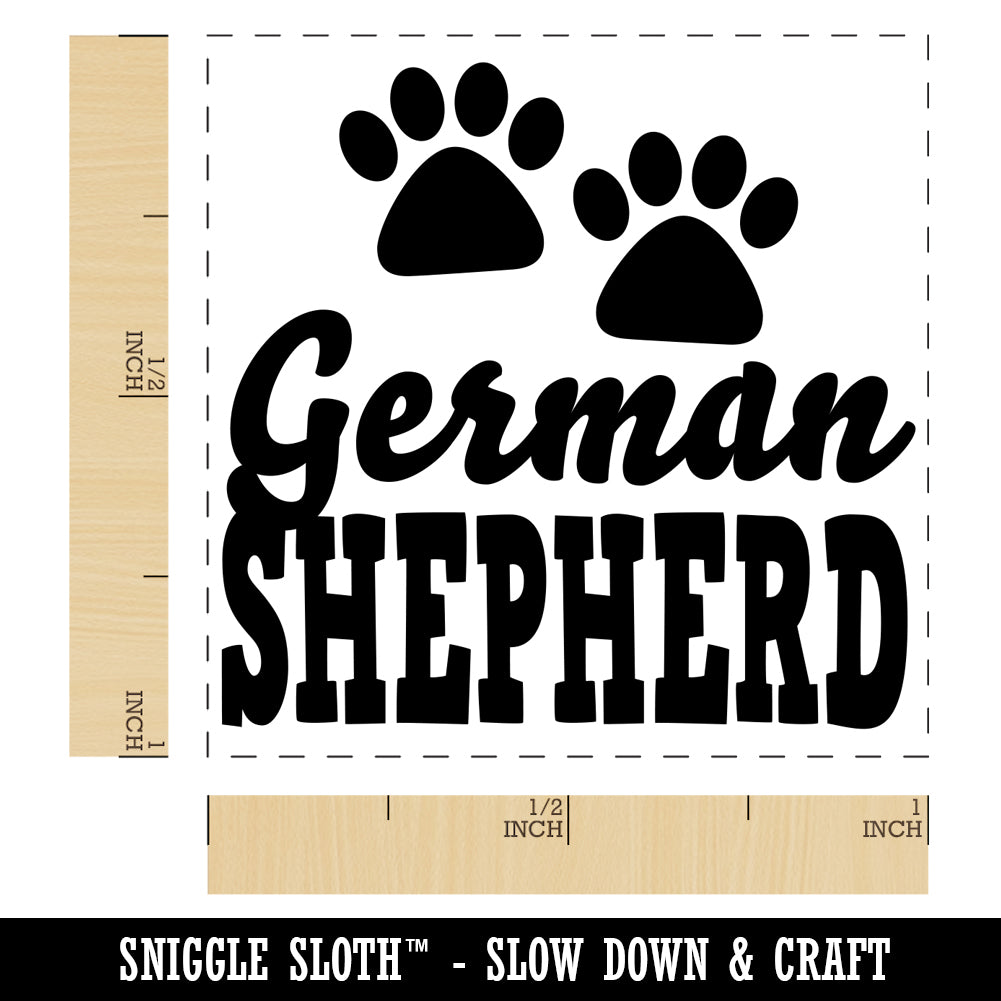 German Shepherd Dog Paw Prints Fun Text Self-Inking Rubber Stamp Ink Stamper
