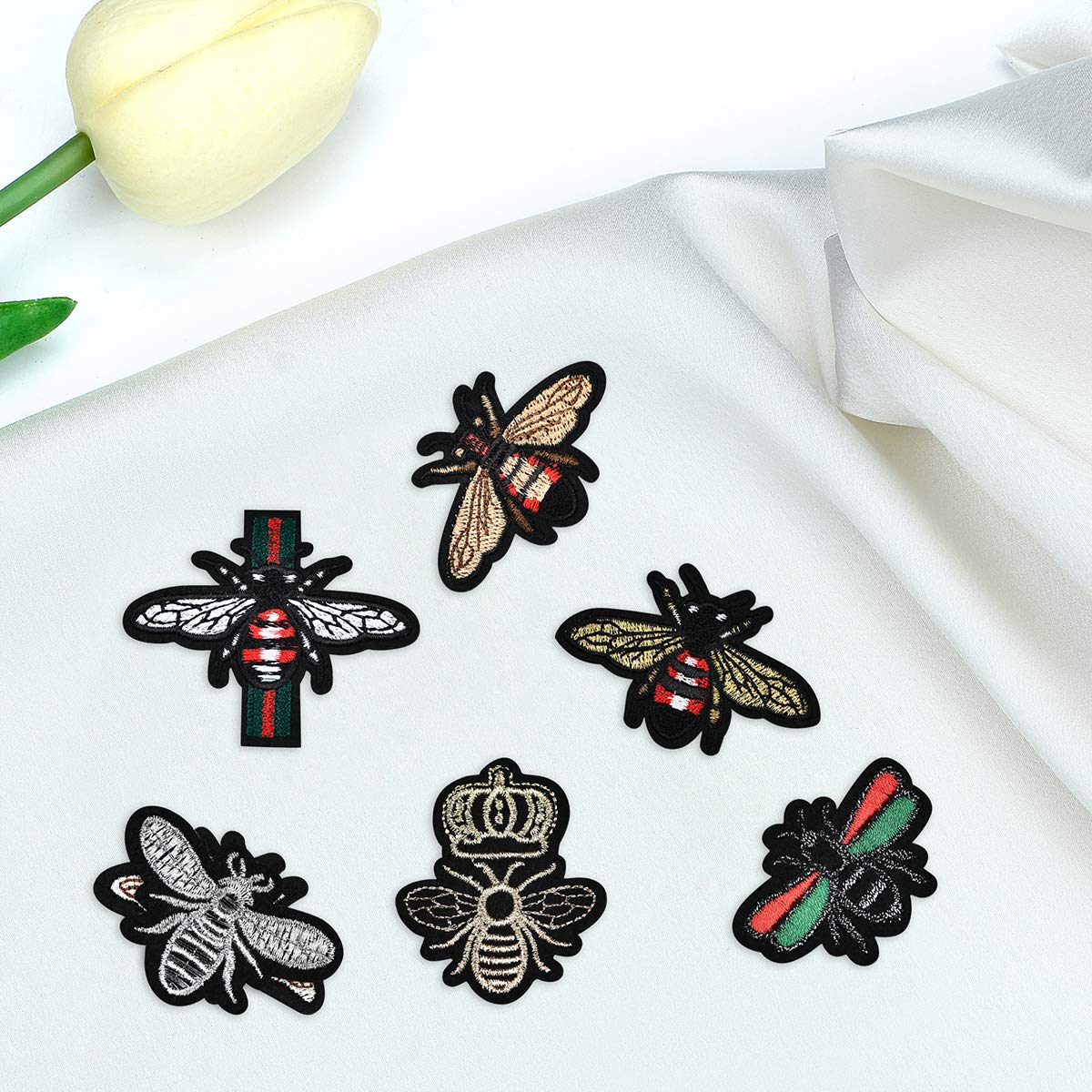 Georgia Tech Yellow Jackets Bee Patches (2 Pack) | 3.5" Iron-On / Sew-On For NCAA Fans
