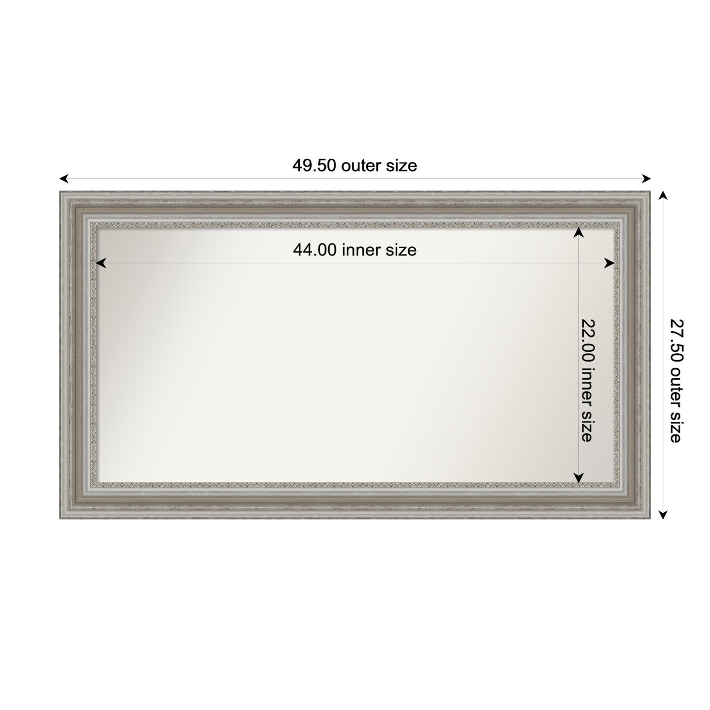 Parlor Silver Non-Beveled Custom Framed Bathroom Vanity Wall Mirror