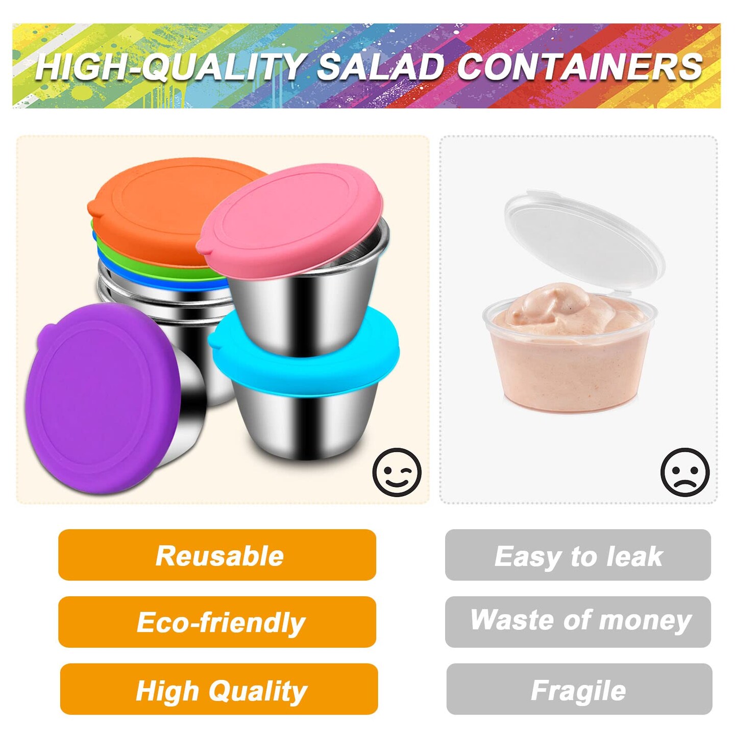 10 Pieces Food Storage Bags Silicone, Leakproof Reusable Storage Bags, Reusable Snack Bags Silicone for Home Food Storage, Kids School Lunch,Picnic and Travel (Salad Dressing Container)