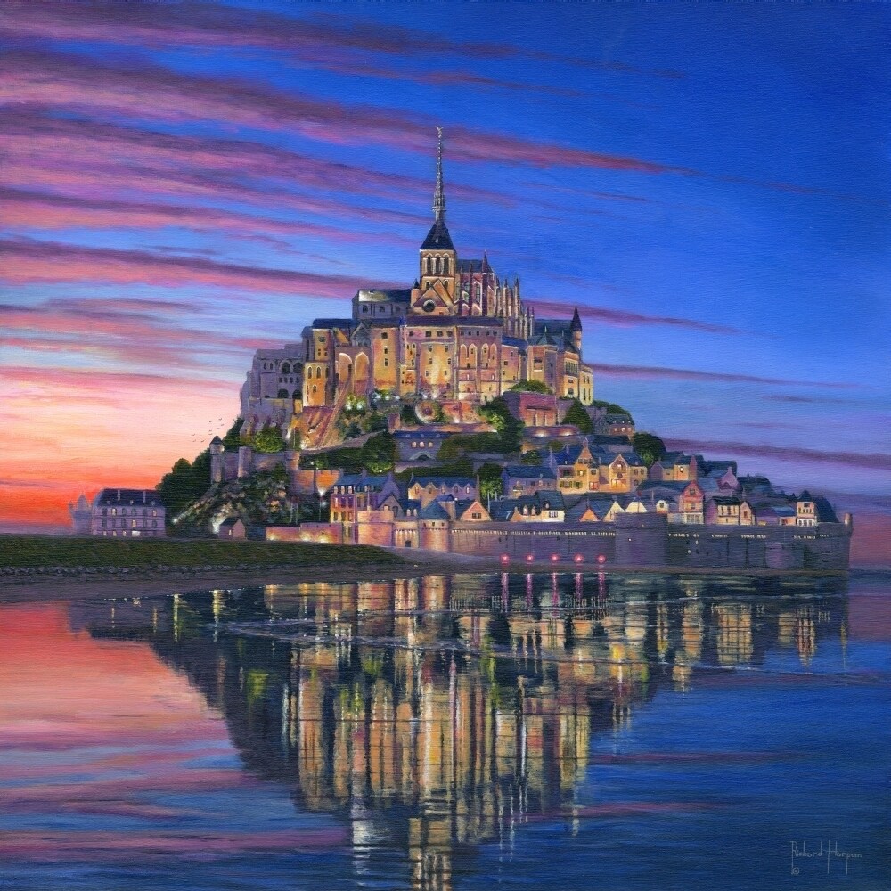 Mont Saint Michel Soir Poster Print By Richard Harpum