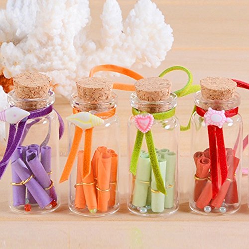24 Pieces 10ml Clear Glass Jars Bottles with Cork Stoppers, Glass Bottles for Decoration, Arts &#x26; Crafts, Projects, Party Favors