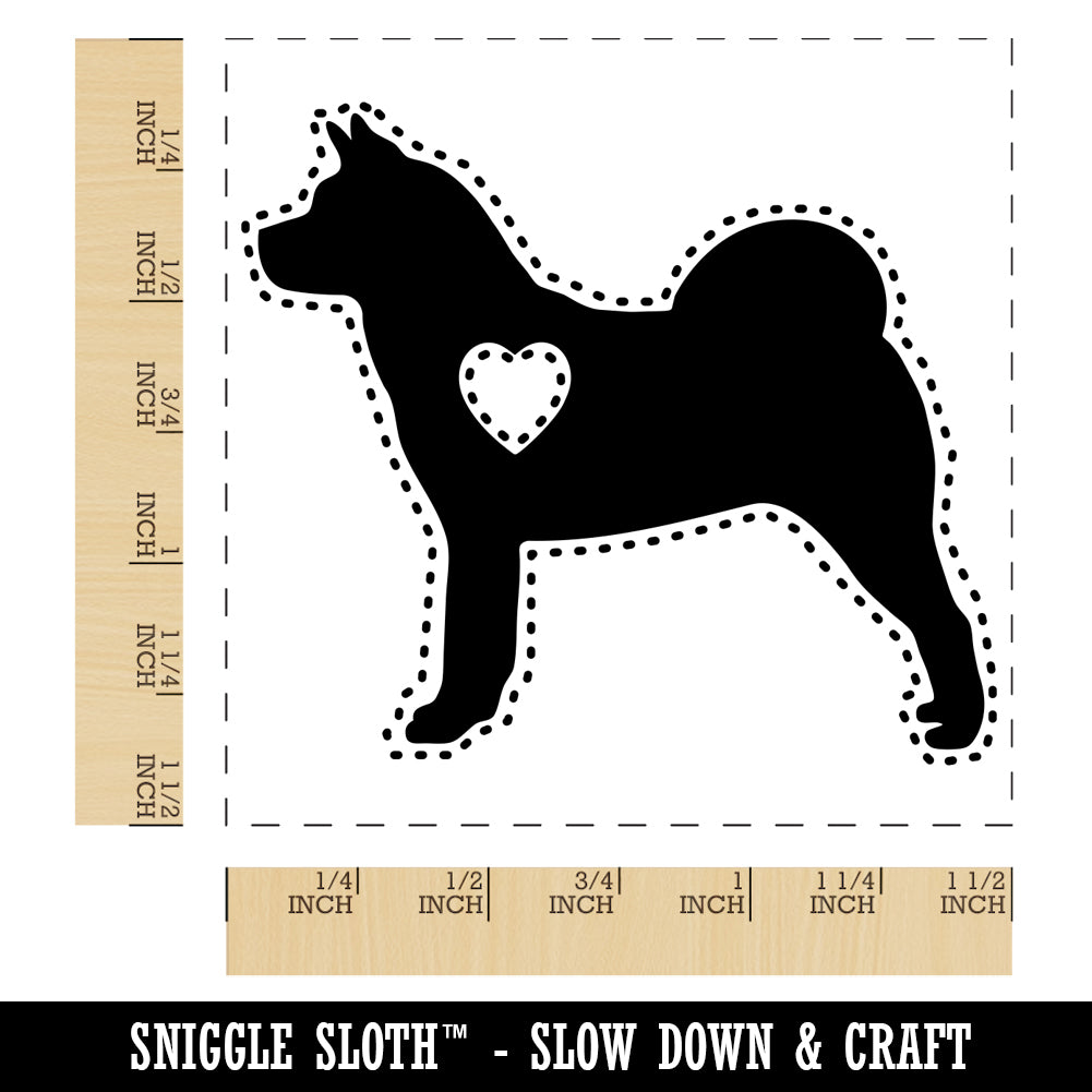 American Akita Dog with Heart Self-Inking Rubber Stamp Ink Stamper