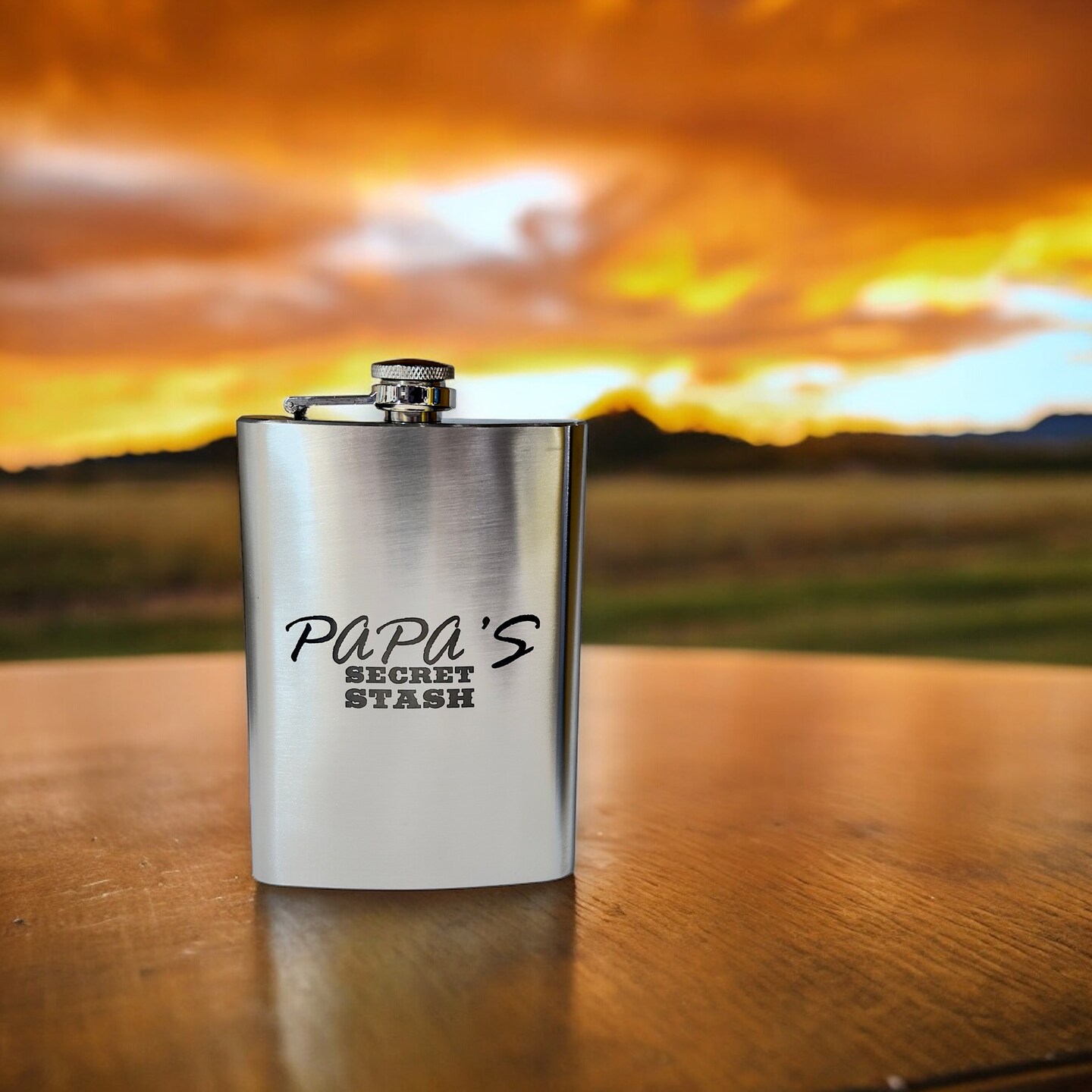 8oz Papa's Secret Stash Stainless Steel Flask 8oz Papa's Secret Stash Stainless Steel Flask