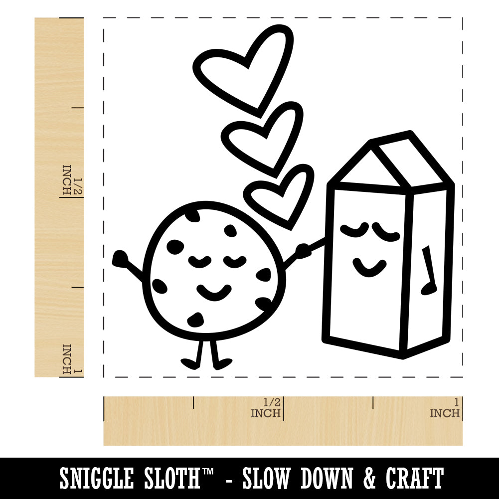 Cookies and Milk Best Friends Hearts Love BFF Self-Inking Rubber Stamp ...