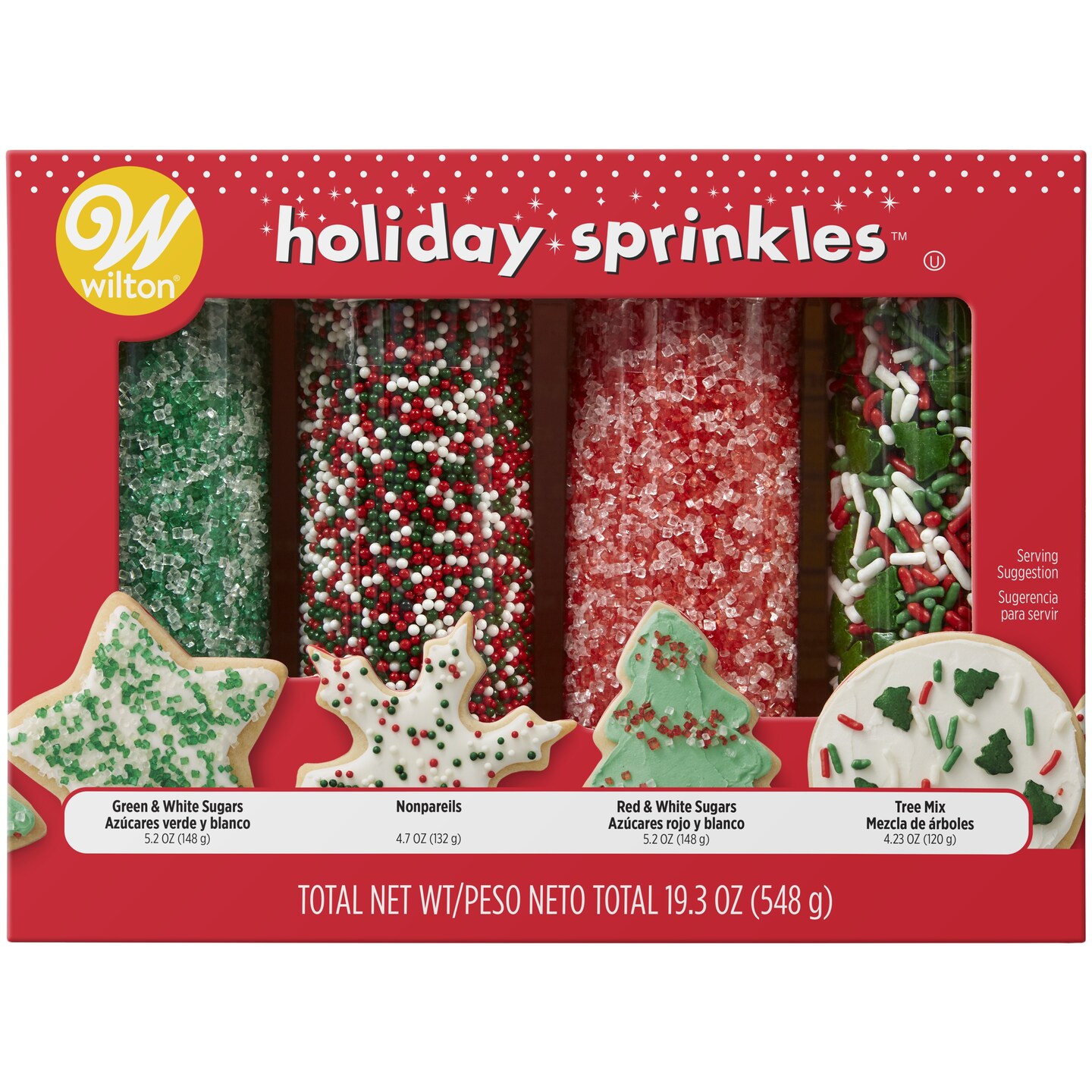 Wilton Mega Sprinkles Set 4/Pkg-Traditional Christmas