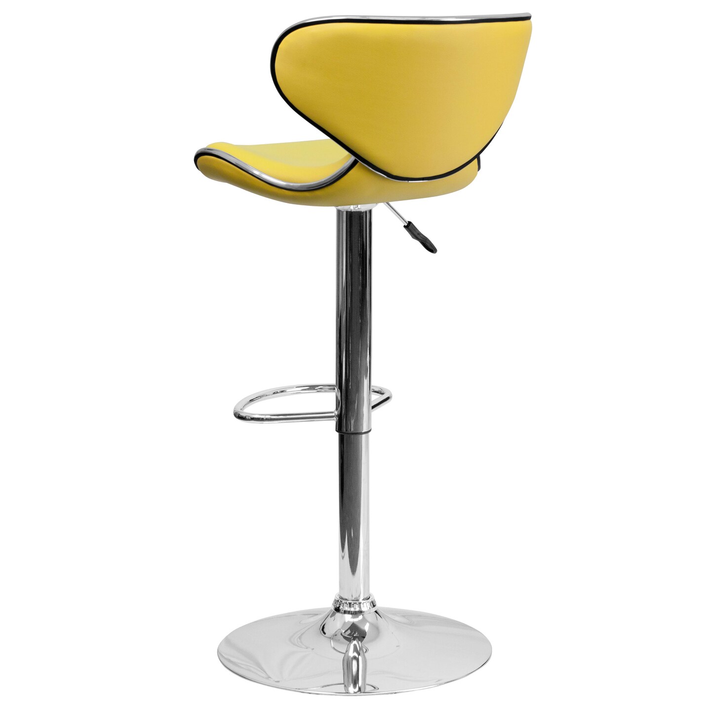 Emma and Oliver 2 Pack Contemporary Cozy Mid-Back Vinyl Adjustable Height Barstool with Chrome Base