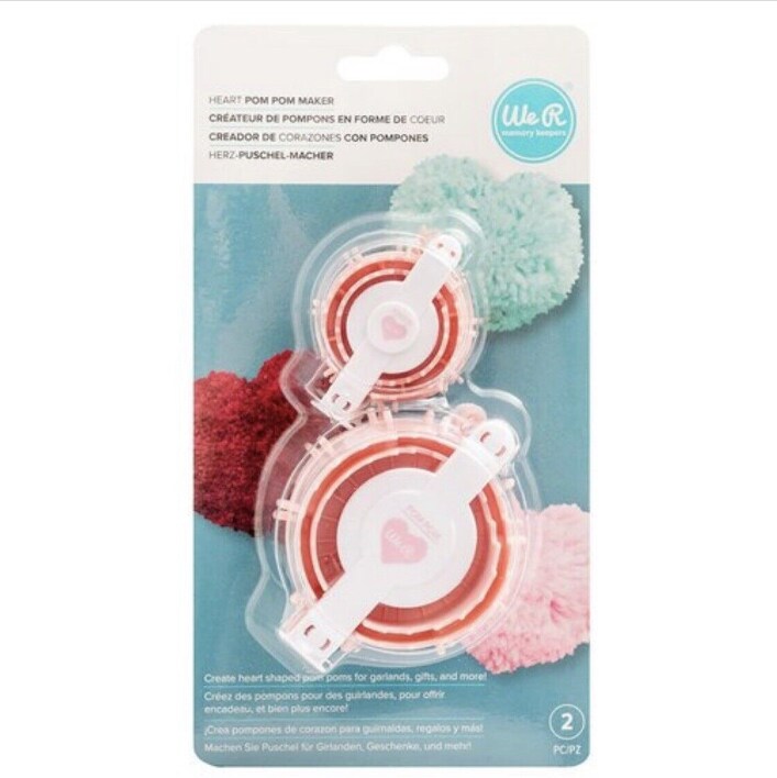 We R Memory Keepers Heart Pom Pom Maker - Makes 2-3" Heart PomPom 60000022 by American Crafts