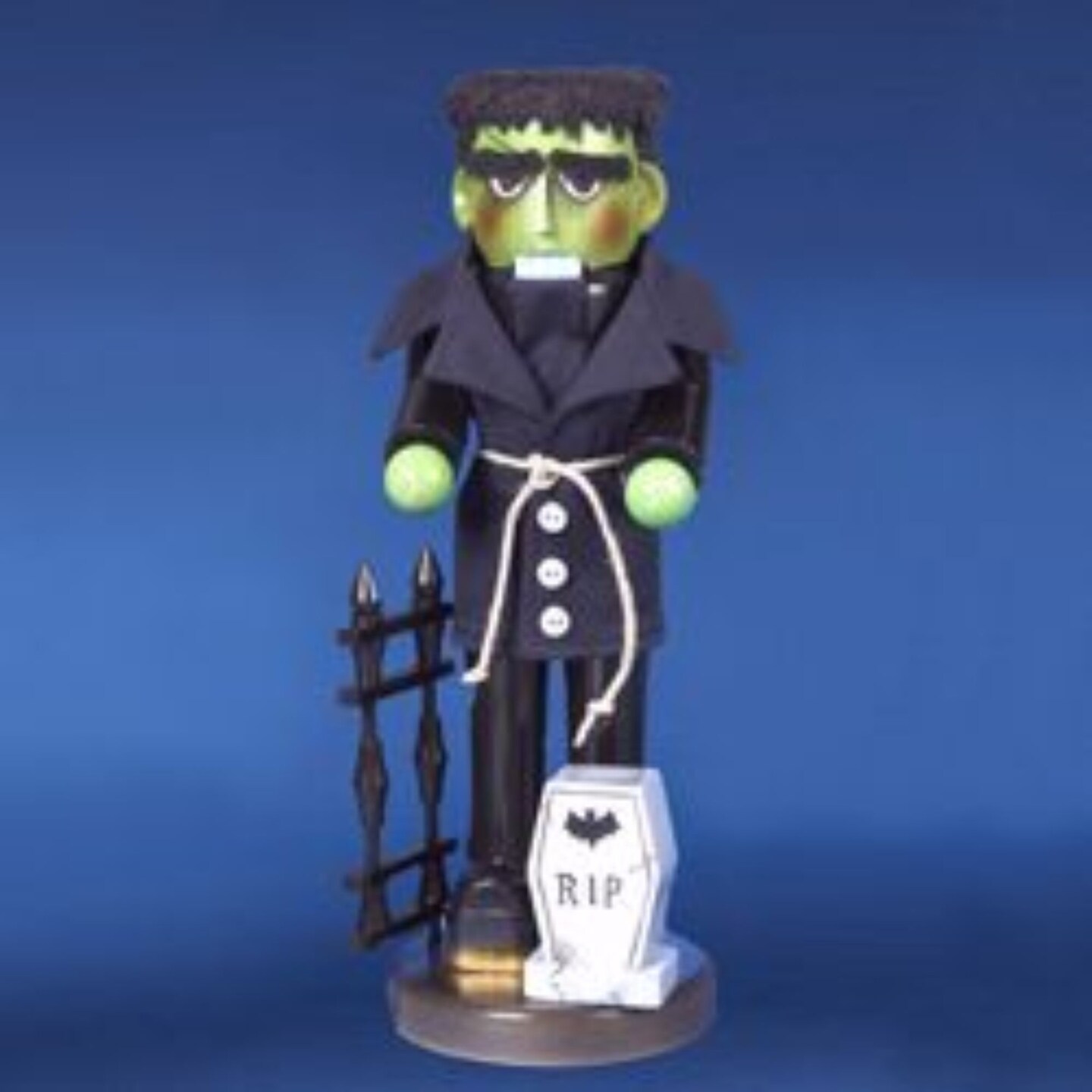 CC Christmas Decor Pack of 3 Black and Green Frankenstein Monster Halloween Nutcracker 16.5"