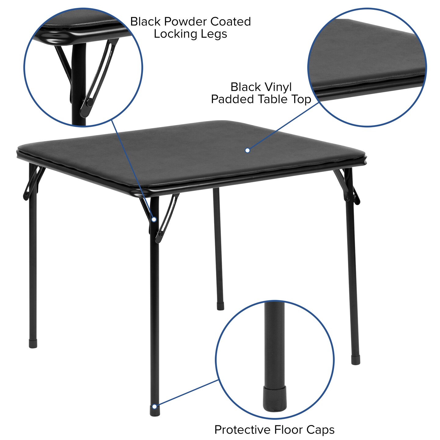 Emma and Oliver Kids 3 Piece Folding Table and Chair Set - Kids Activity Table Set