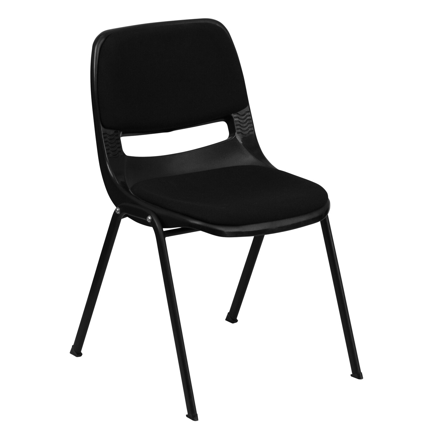 Emma and Oliver 880 lb. Capacity Padded Ergonomic Shell Stack Chair with Metal Frame