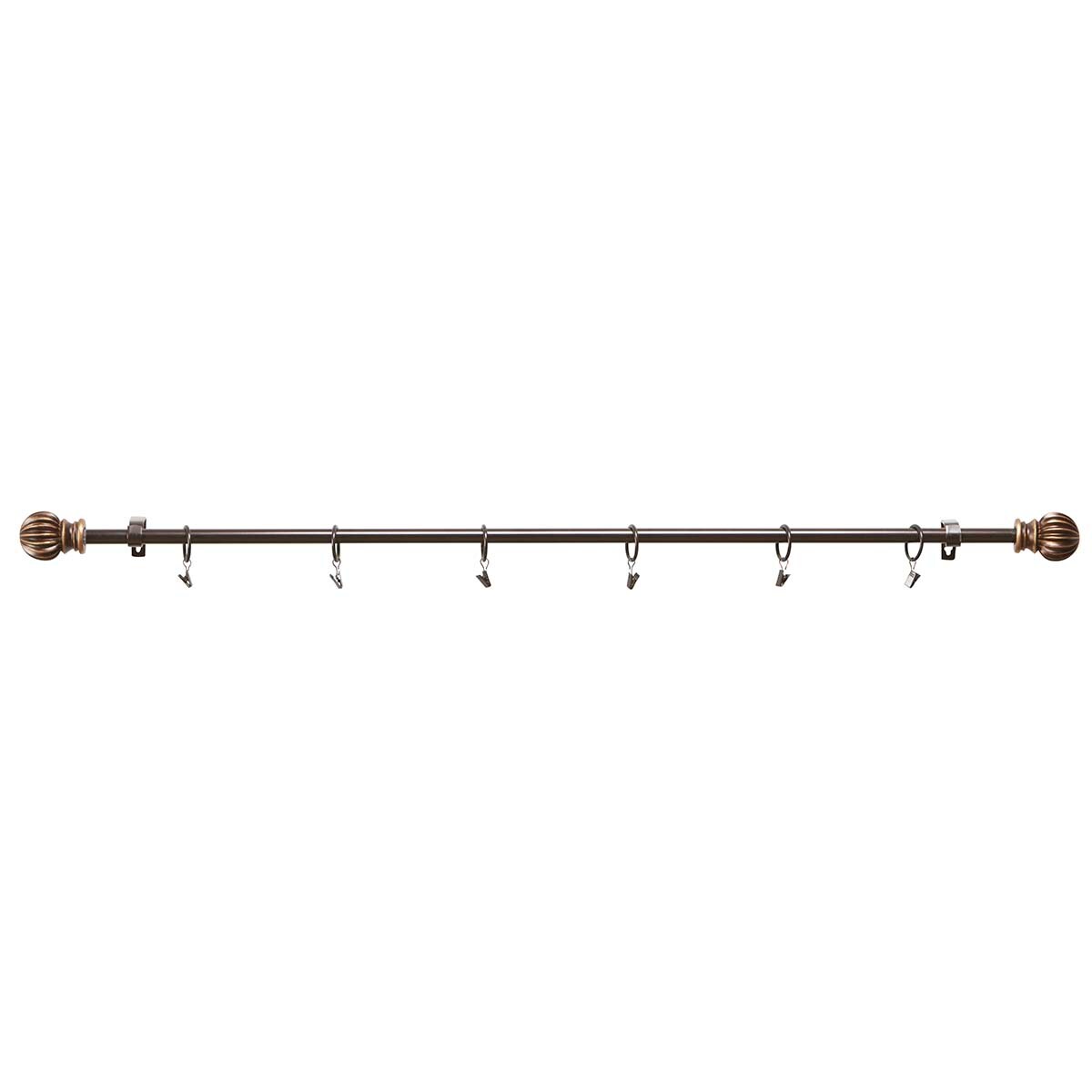 Herrschners  Bronze Finial Rod with Clips Hanger
