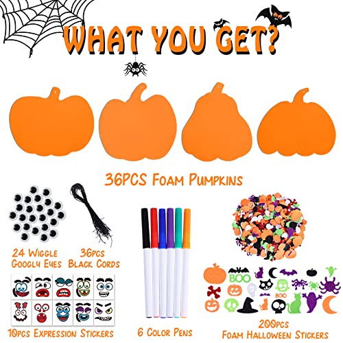 32 Pieces Halloween Foam Pumpkin Craft Kit and Pumpkin Foam Stickers Self  Adhesive Halloween Stickers for Kid's Halloween Party Crafts Decorations