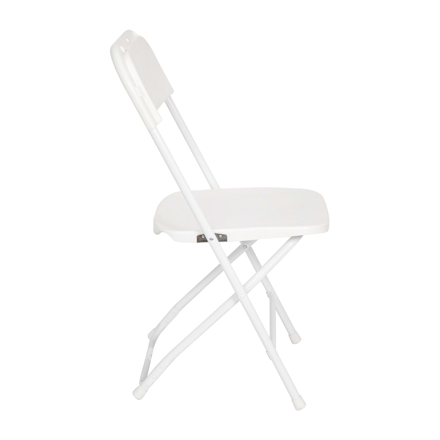 Emma and Oliver 4 Pack of Zia All-Weather, Extra Wide Contoured Plastic Folding Chairs with Metal Frame and 650 lb. Static Weight Capacity