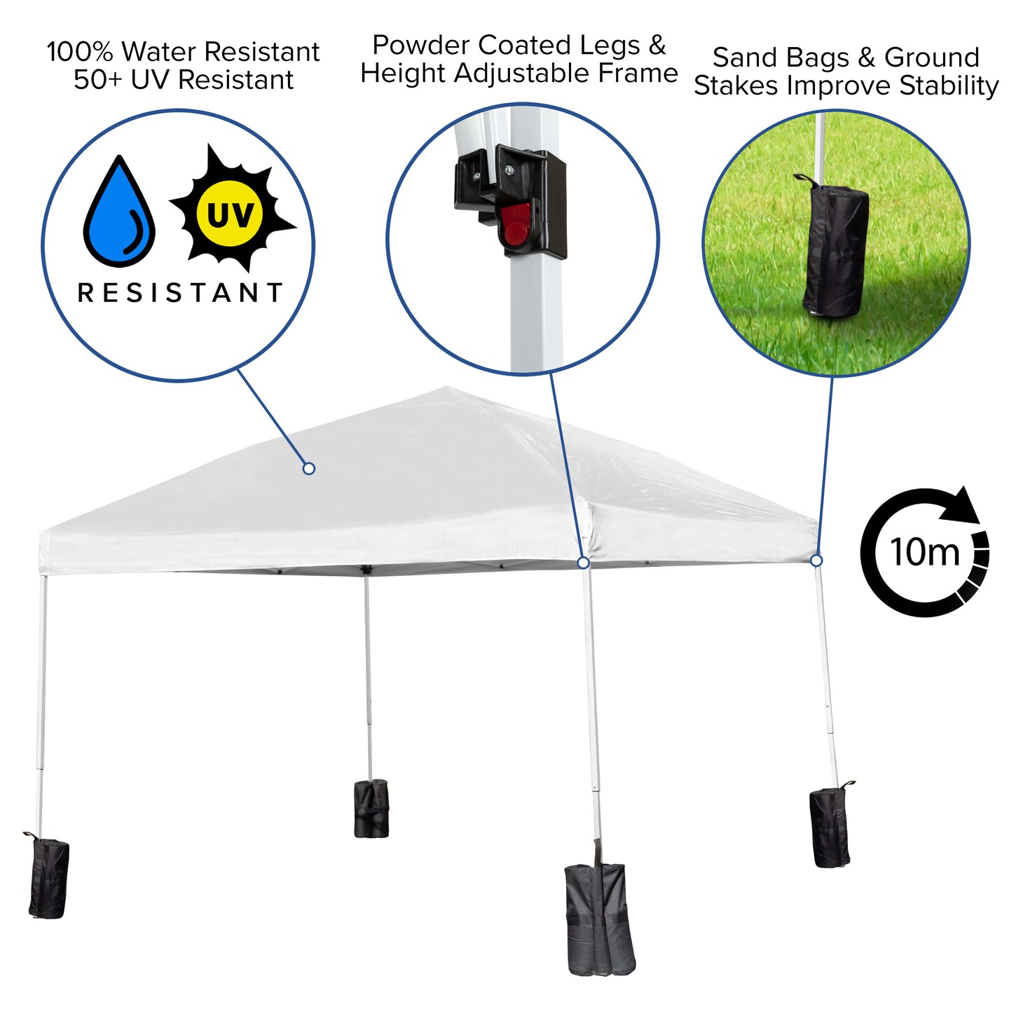 Emma and Oliver Outdoor Event/Tailgate Tent Set with Pop Up Event Canopy and Wheeled Case and Bi-Fold Table with Carrying Handle