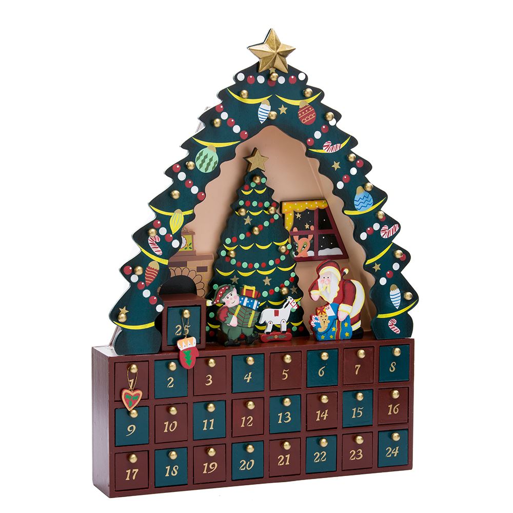 CC Christmas Decor 16” Vibrantly Colored Christmas Tree Advent Calendar