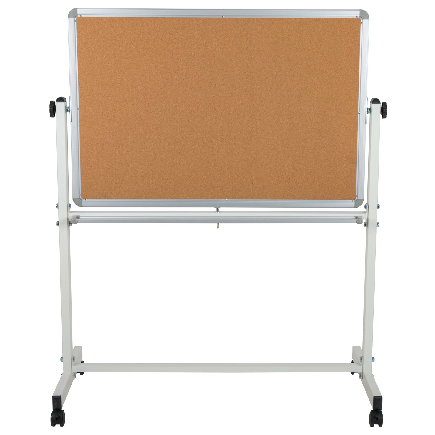 Emma and Oliver Reversible Mobile Cork Bulletin Board and White Board Stand with Pen Tray