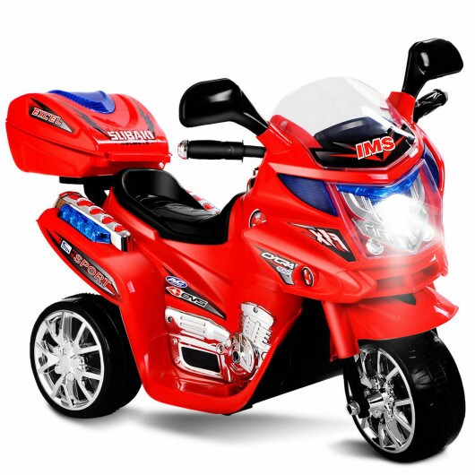 3 Wheel Kids Ride On Motorcycle 6V Battery Powered Electric Toy Power Bicycle