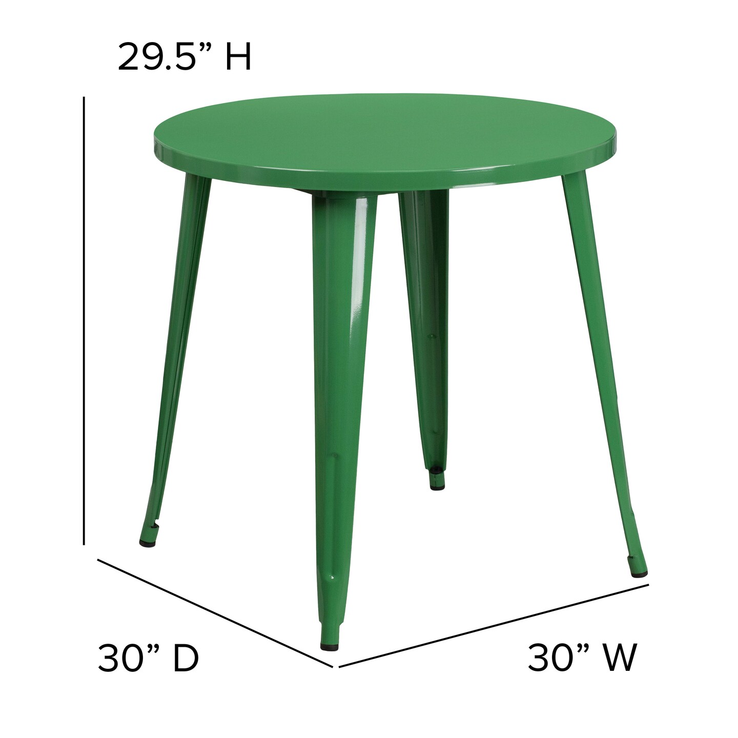 Emma and Oliver Commercial Grade 30" Round Colorful Metal Indoor-Outdoor Dining Table