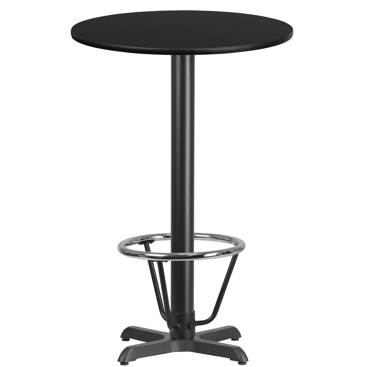Emma and Oliver 24&#x22; Round Laminate Bar Table with 22&#x22;x22&#x22; Foot Ring Base