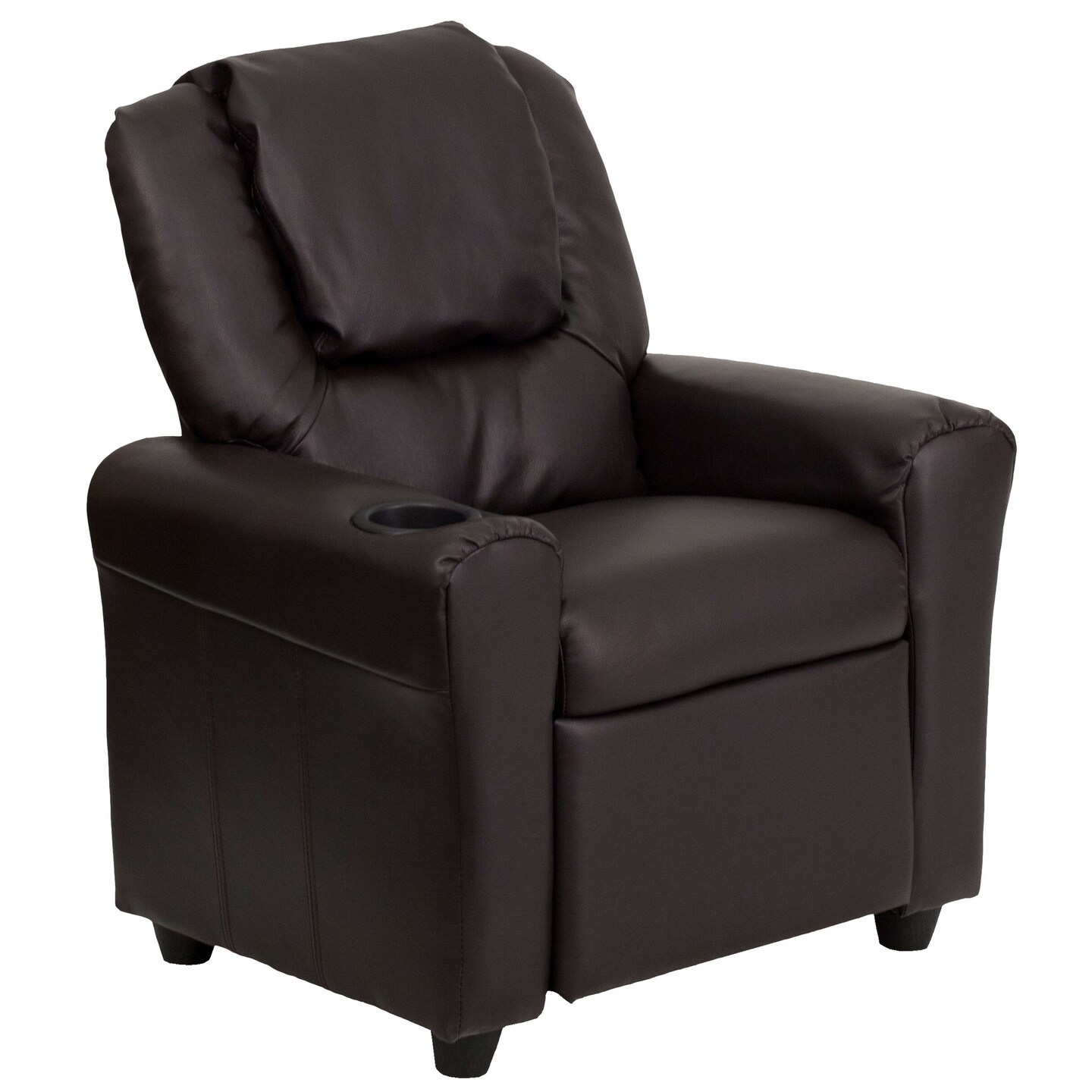 Emma and Oliver Contemporary Kids Recliner with Cup Holder and Headrest