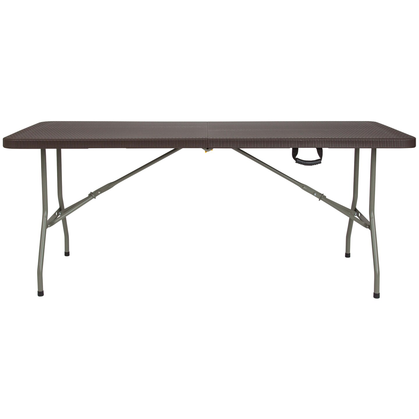 Emma and Oliver 6-Foot Bi-Fold Rattan Plastic Folding Table