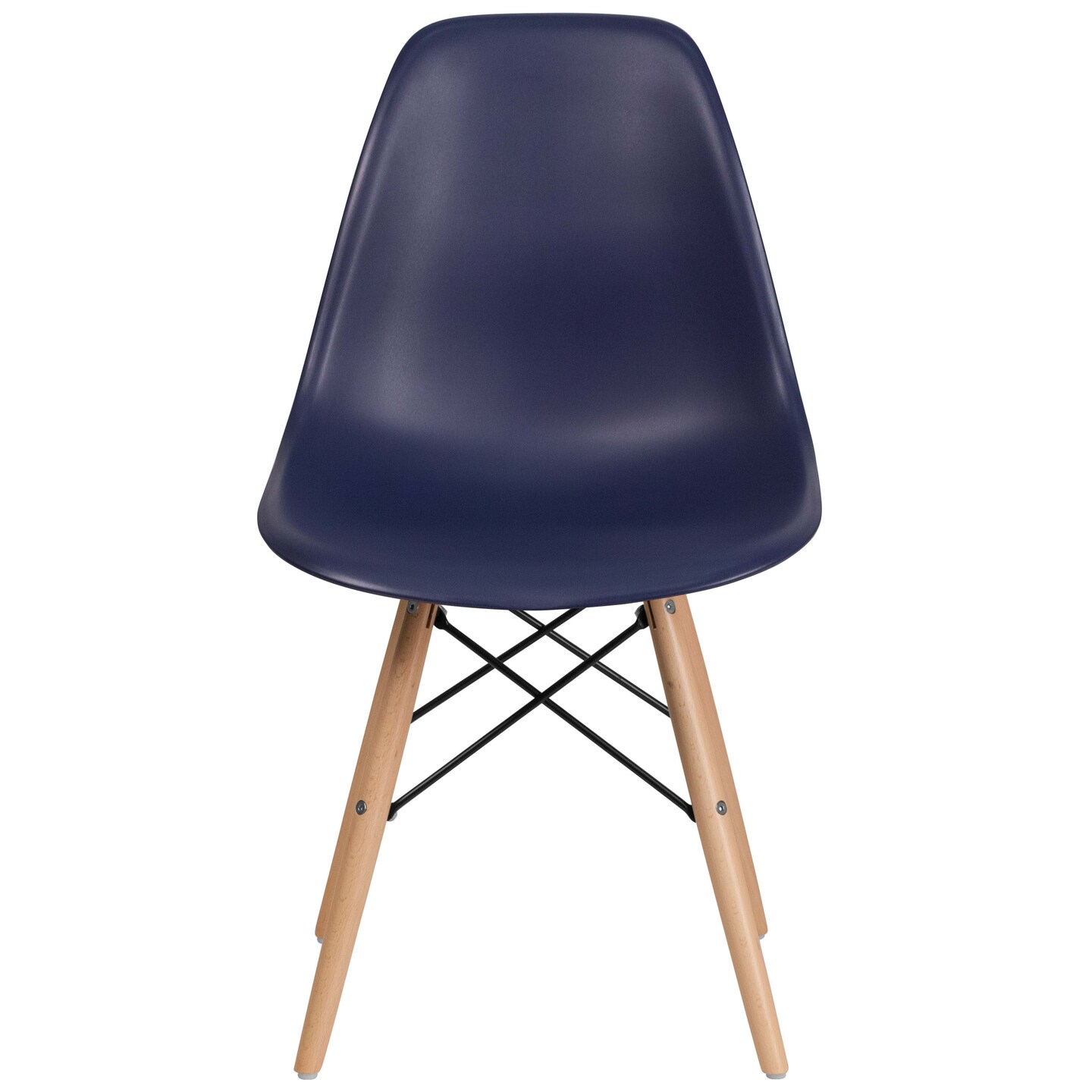 Merrick Lane Elton Series Polypropylene Accent Chair with Metal Braced Wooden Legs