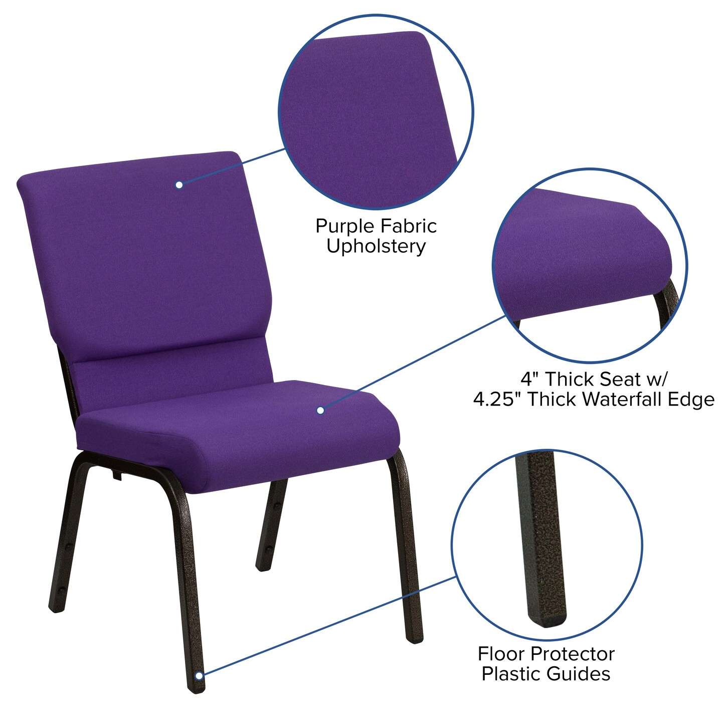 Emma and Oliver Stacking Auditorium Chair with 19&#x22; Seat