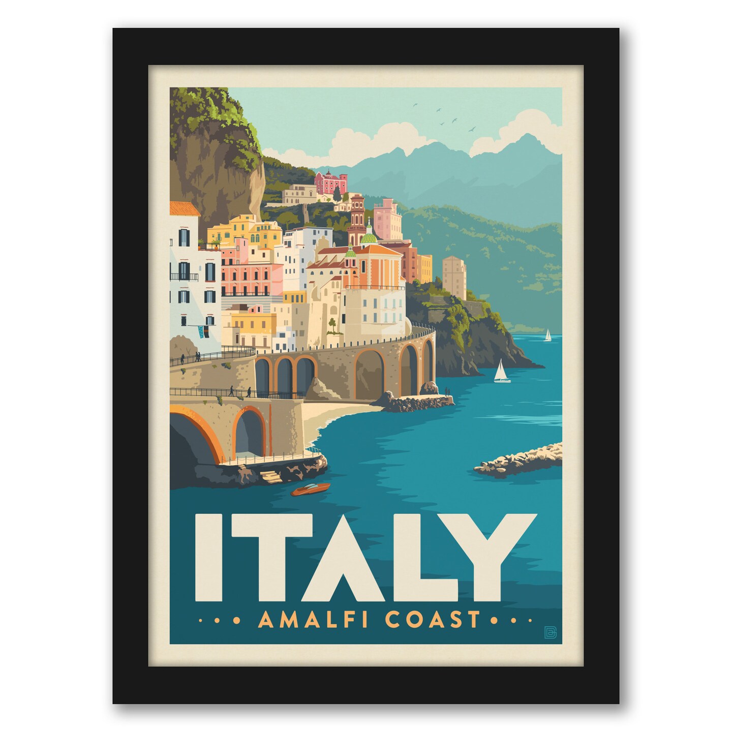 Italy Amalfi Coast by Joel Anderson Black Framed Print - Americanflat