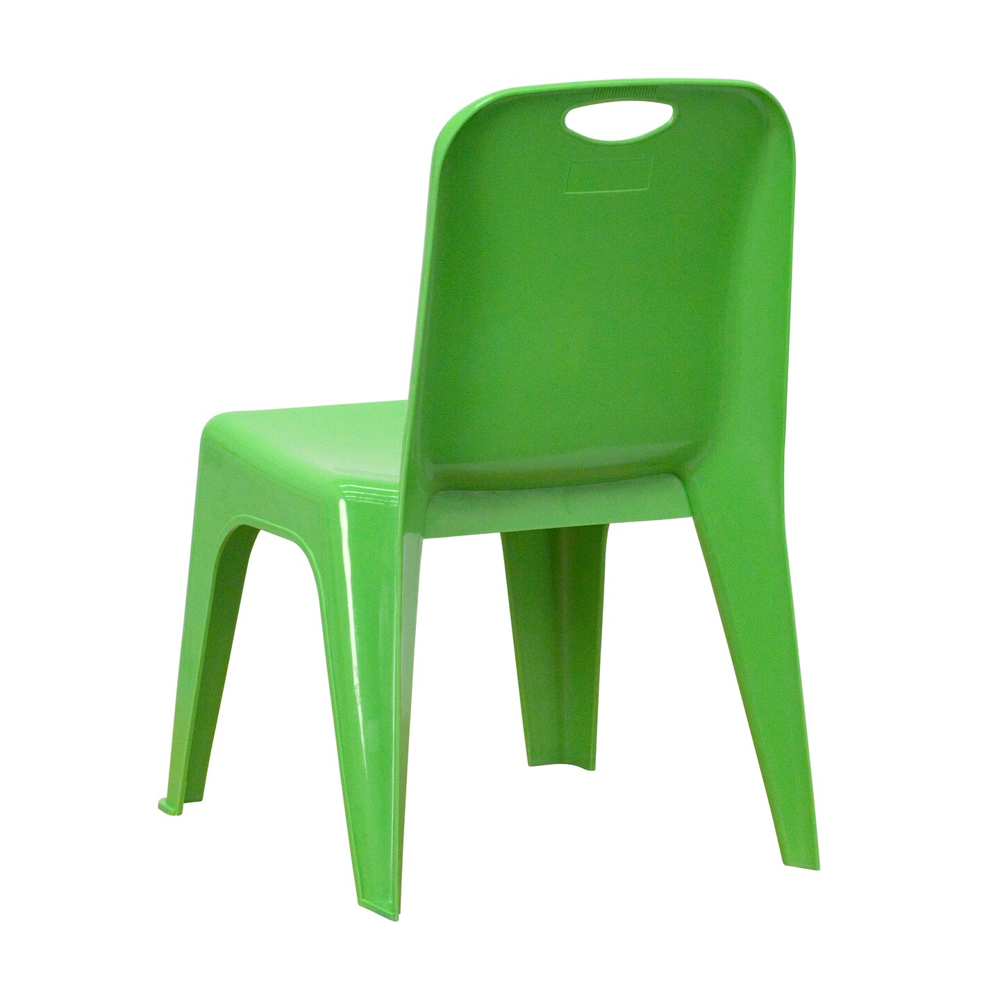 Emma and Oliver 4 Pack Plastic Stack School Chair with Carrying Handle and 11&#x22; Seat Height