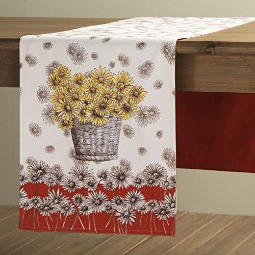 100% Cotton 14.50Inch x 108Inch Decorative Table Runner Table Runners for Gifts, Dining, Holidays, Buffet, Bagatelle (Double Layer) - Thanksgiving/Christmas