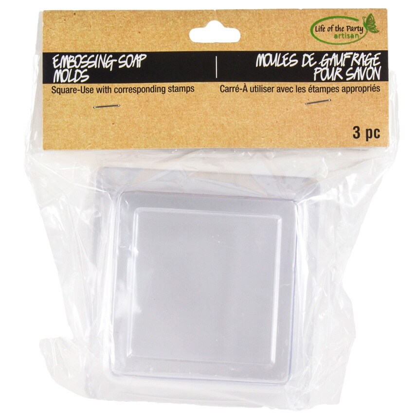 Life Of The Party Soap Embossing Molds 2.5"X2.5" 3/Pkg-Square