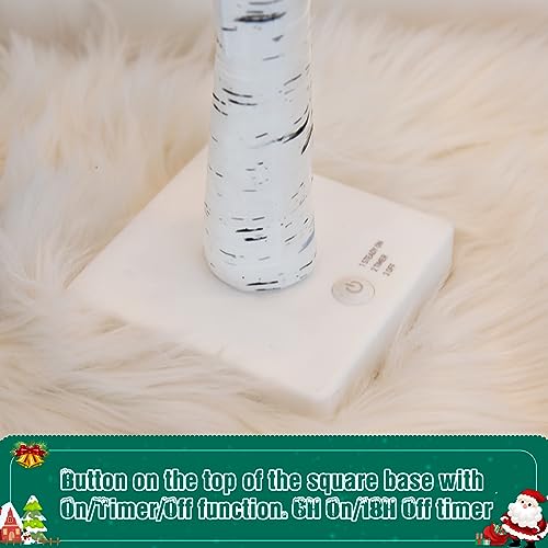 2 FT Birch Tree with LED Lights, Warm White Light up Tree Lamp, Fairy Light Spirit Tree for Xmas Indoor Home Table Fireplace Decor, Battery Powered, 6H/18H Timer (2PK)