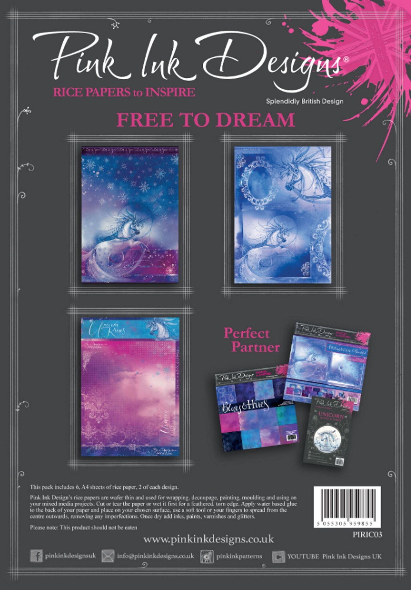 Pink Ink Designs Free To Dream A4 Rice Paper