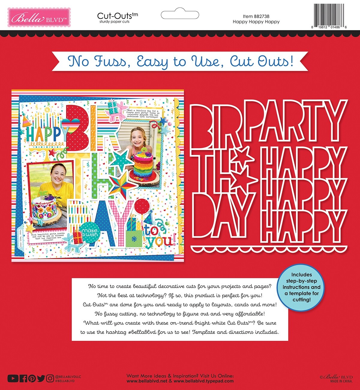 Bella Blvd Birthday Bash Cut-Outs-Happy Happy Happy