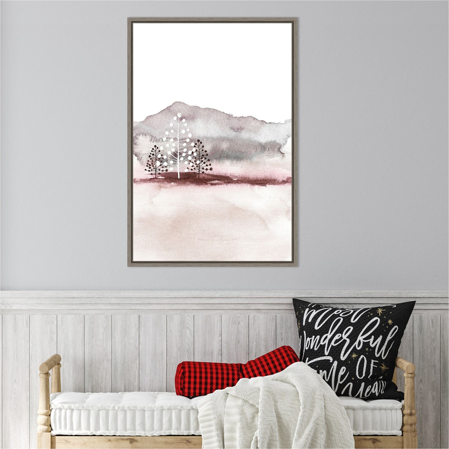 Holiday Time 2 Christmas Trees by Design Fabrikken Canvas Art Framed